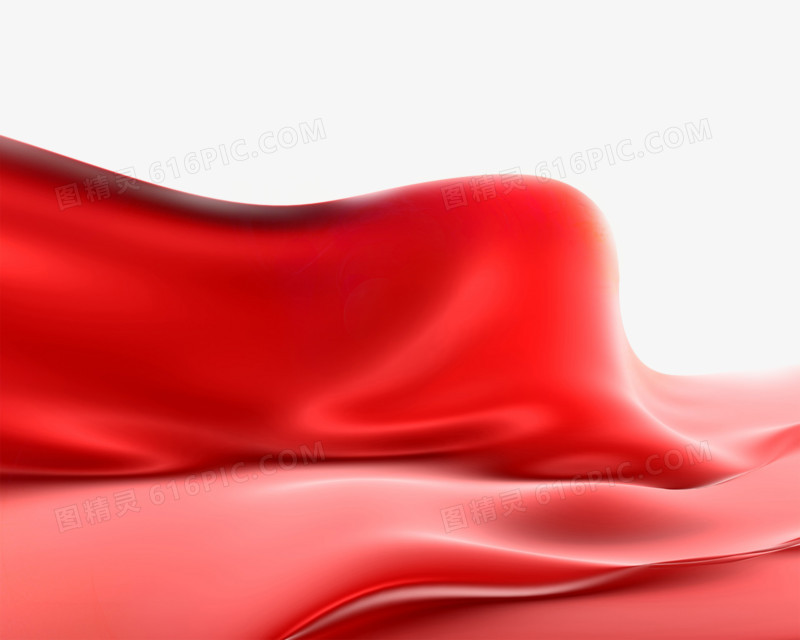 红色飘逸的绸带