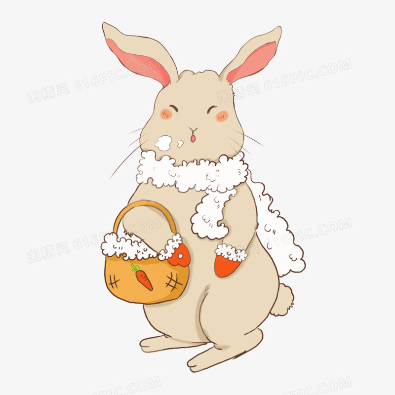 小动物兔兔卡通绘画免抠素材