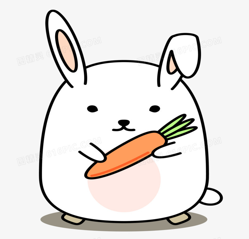 小兔子吃萝卜矢量免抠元素