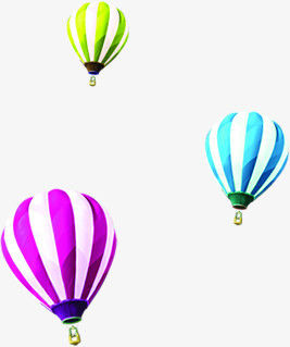 彩色卡通飘浮设计热气球