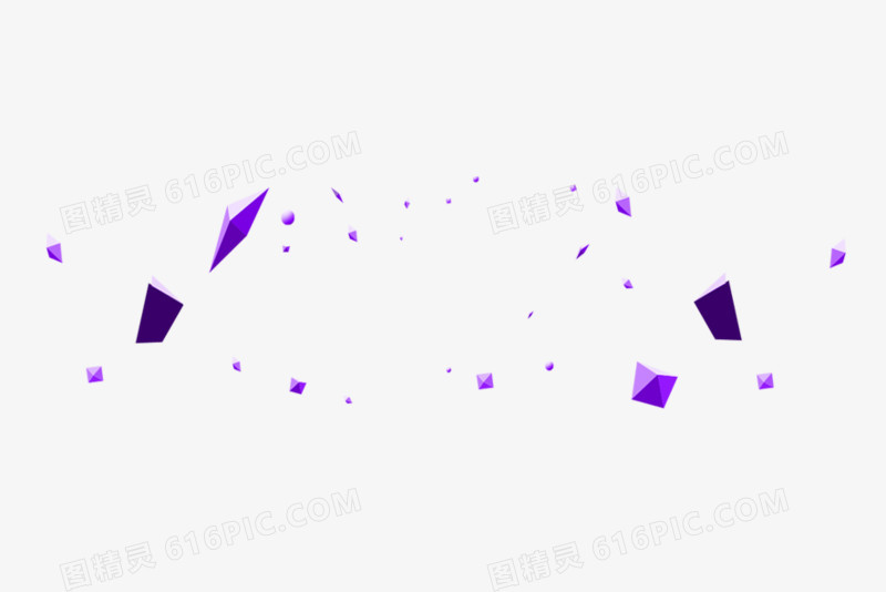 漂浮的紫色几何陨石