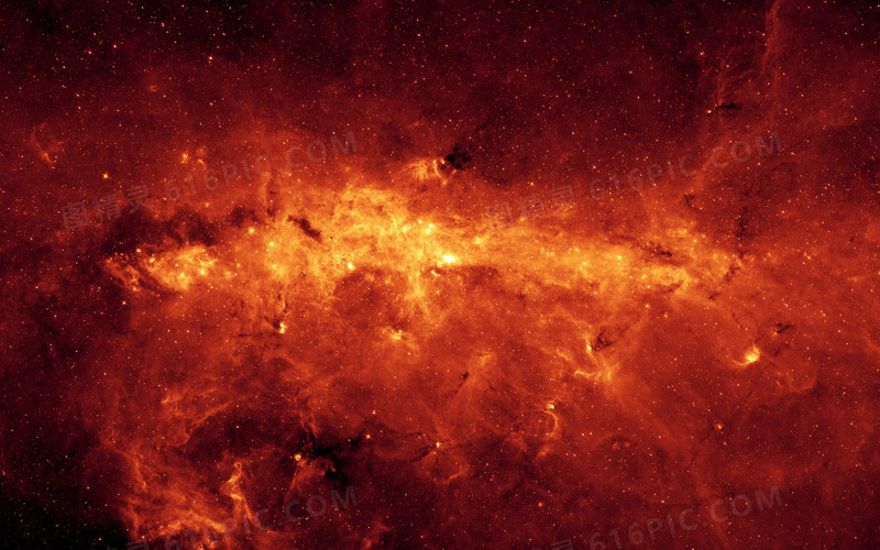 红色宇宙星空场景银河