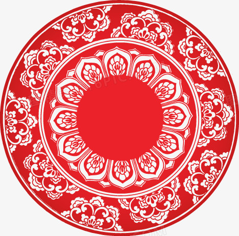 中国风圆形花纹