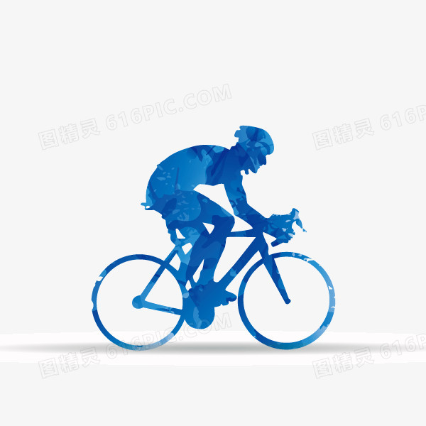 单车 骑行  运动  投影 深蓝色