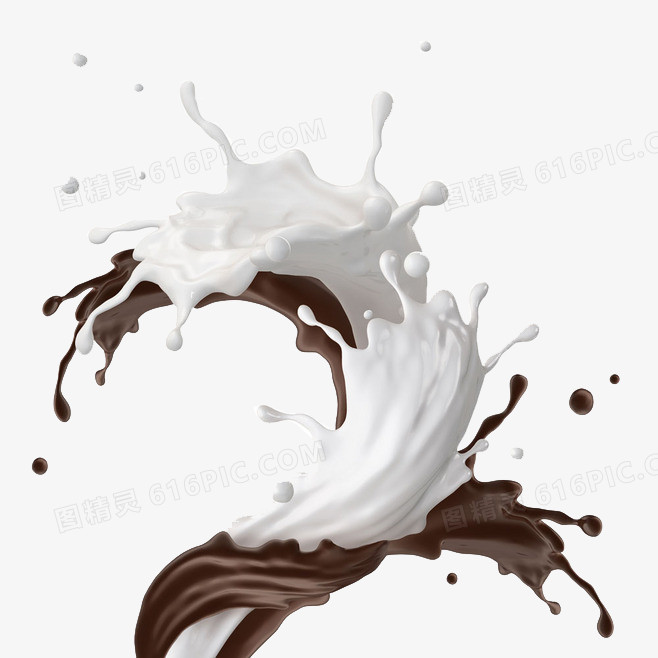 飞溅的牛奶和巧克力