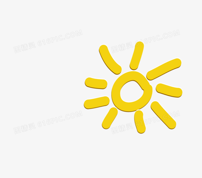 黄色太阳卡通图标