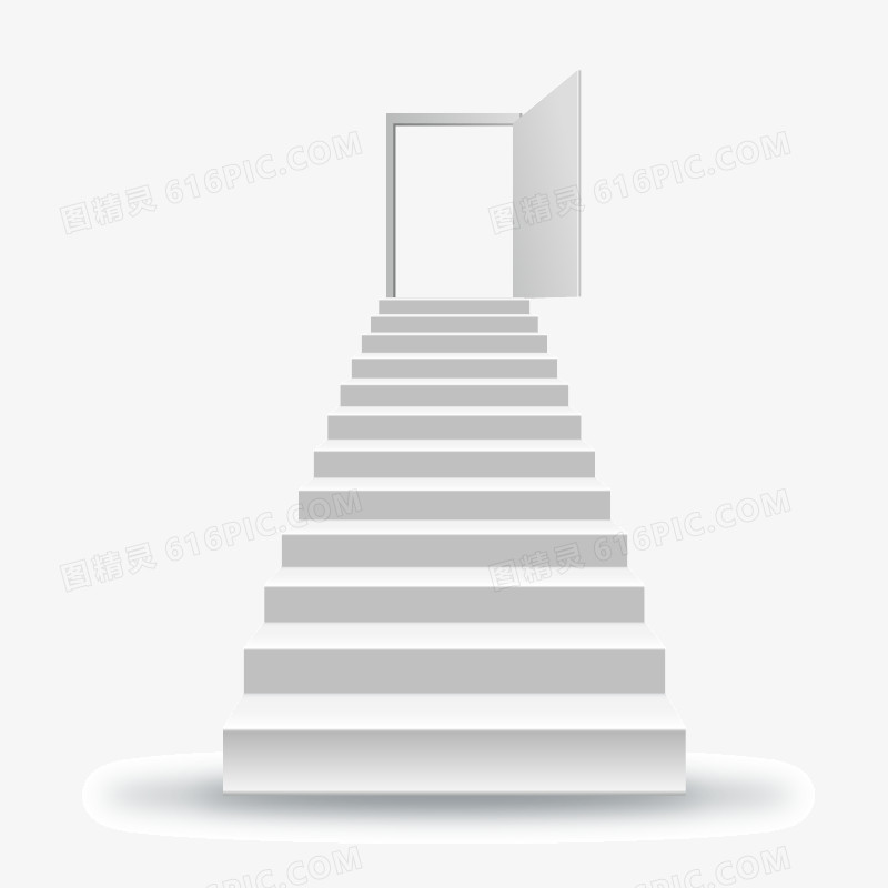 白色 矢量图 楼梯 门