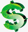 绿色金钱创意标志