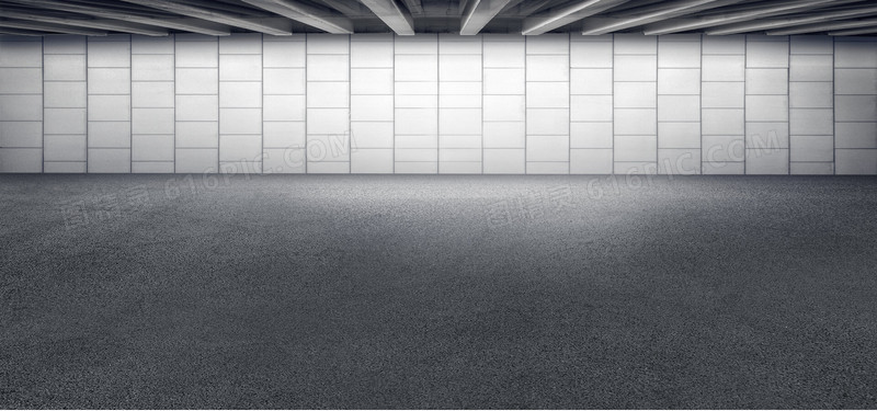 黑白风格方形瓷砖表面地面室内场景
