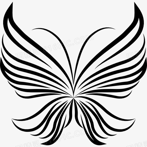 条纹的蝴蝶翅膀上美丽的灯光设计视图图标