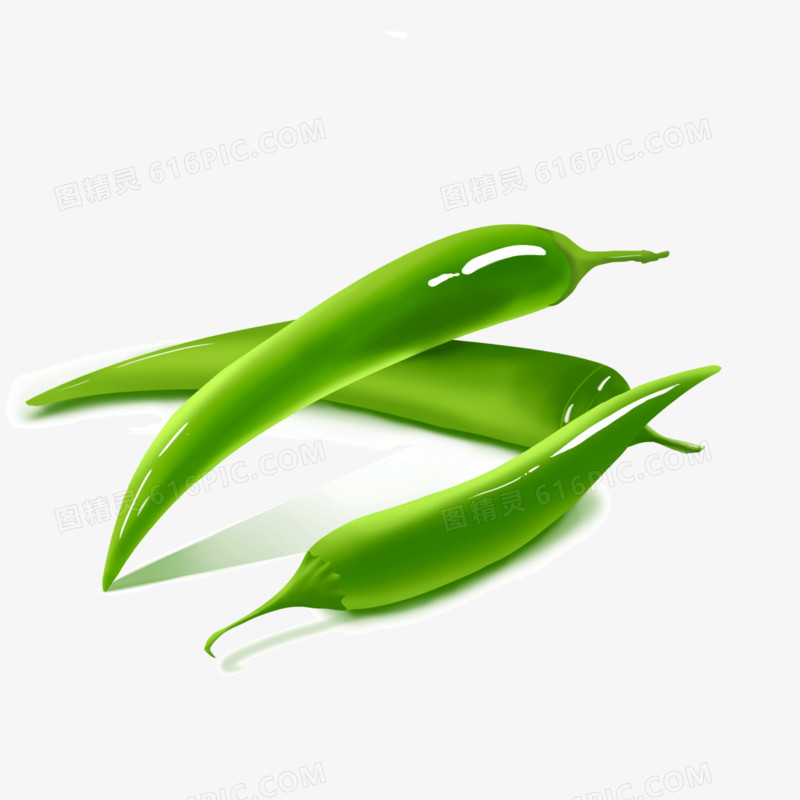 手绘卡通青辣椒免抠元素