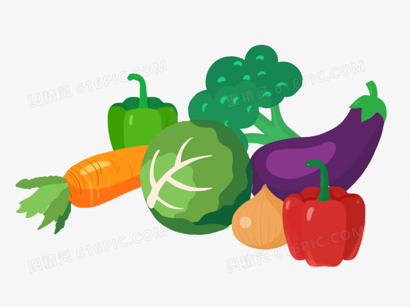 卡通手绘素食蔬菜免抠元素