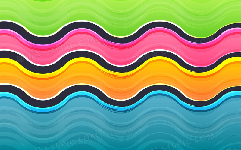 彩色波浪水纹图片
