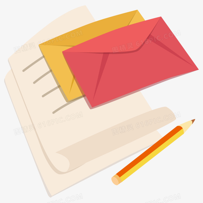 办公用品信件信封矢量图标元素