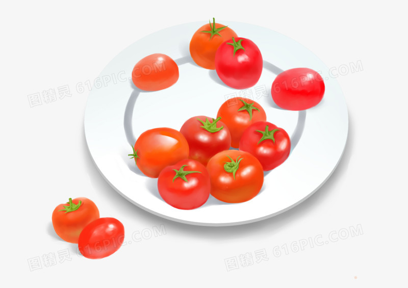 手绘番茄免抠素材