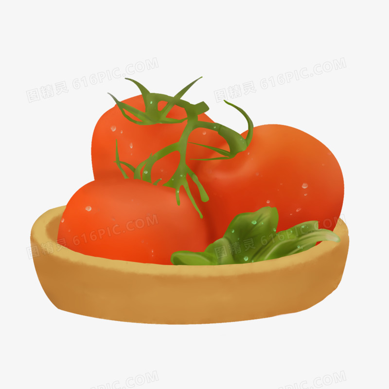 卡通清新果蔬西红柿元素