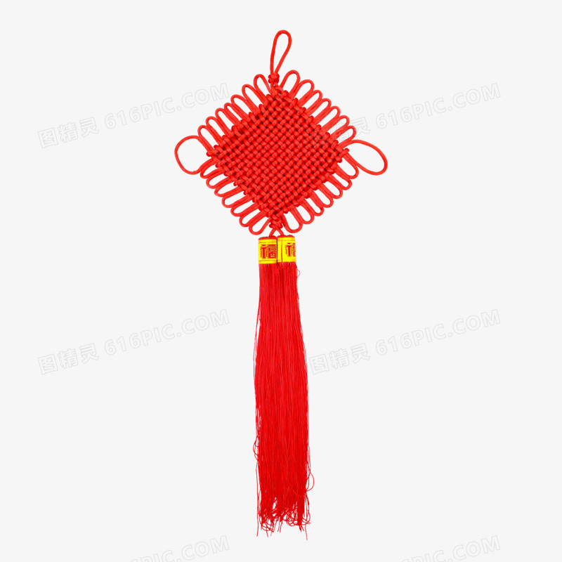 红色中国结装饰新年挂饰实物免抠元素