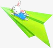 黄色纸飞机小兔子六一儿童节主题素材