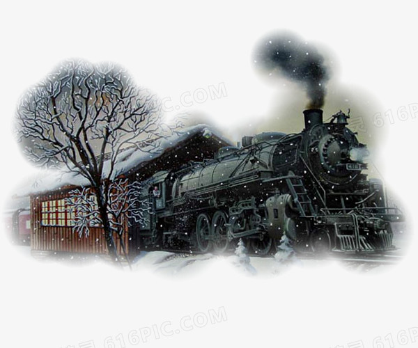 冬天的蒸汽机火车