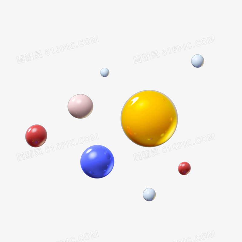 彩色漂浮球体免抠元素