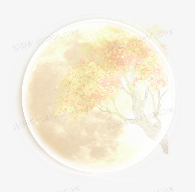 情人节月亮透明月亮树