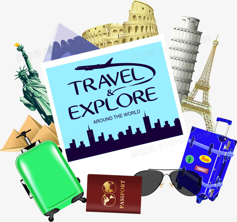 旅游主题元素设计环球旅游
