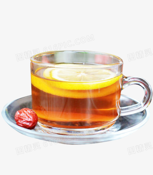 红枣柠檬姜茶免抠素材
