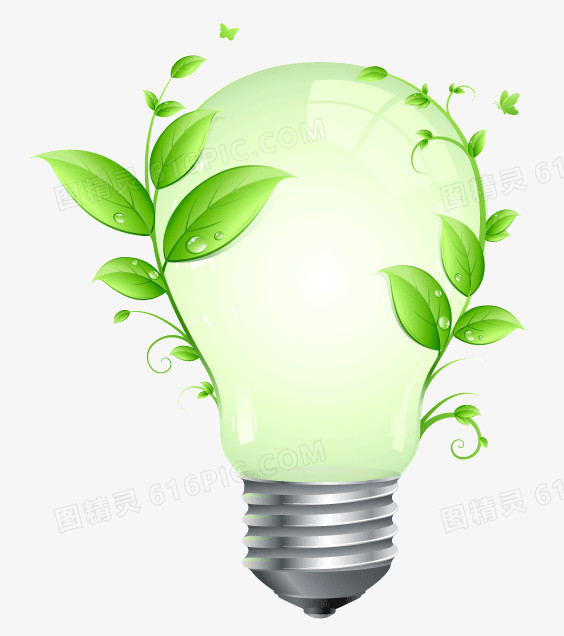创意绿色节能灯泡矢量素材