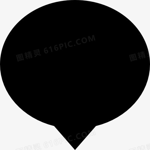 Oval黑语音气球图标