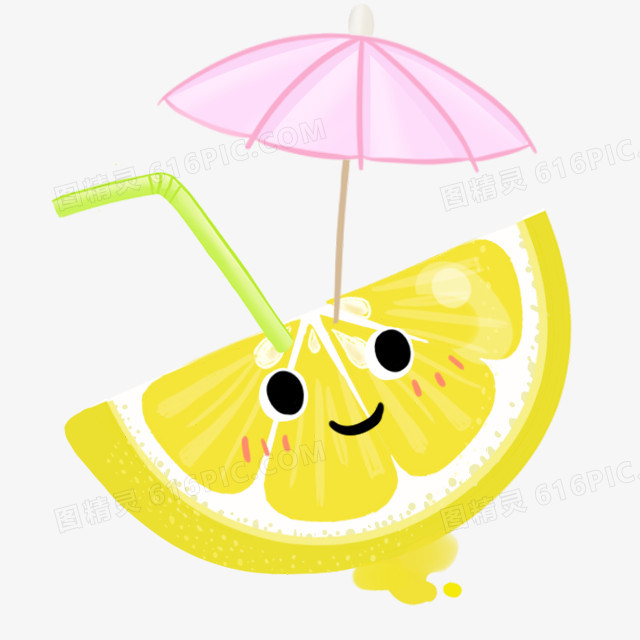 卡通柠檬打折太阳伞创意冷饮