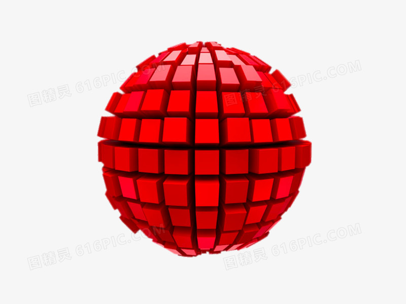 红色立体大球