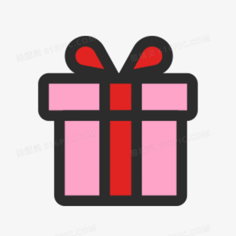 粉色礼物盒图标元素