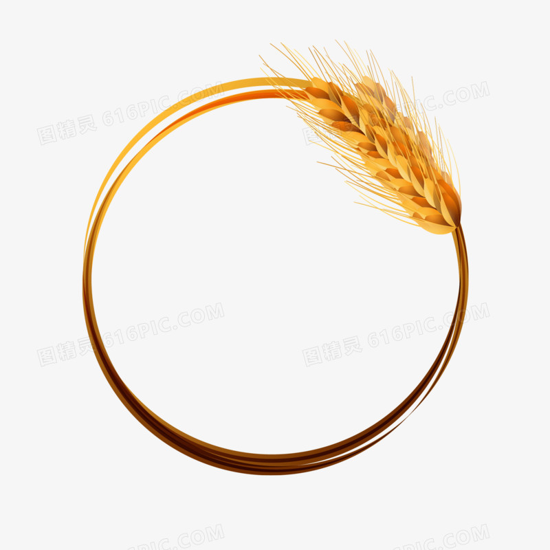 金色麦穗环矢量素材
