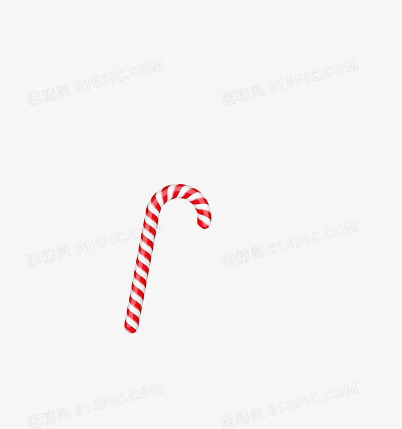 高清红色圣诞节拐杖装饰