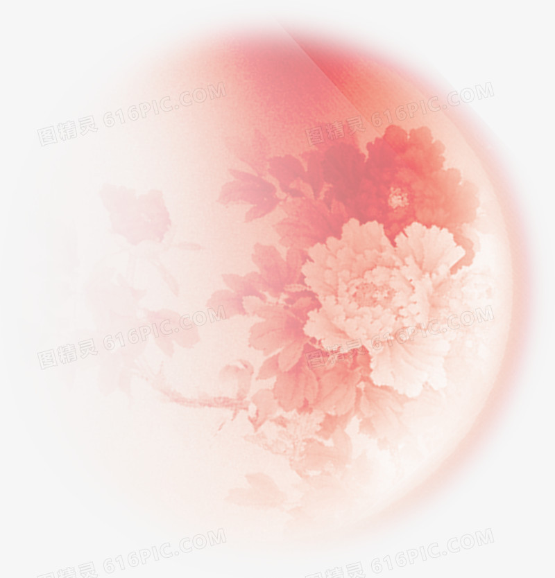 中秋节粉色月亮花朵