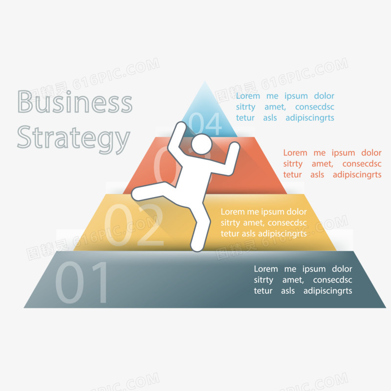 金字塔式商务目标计划ppt元素