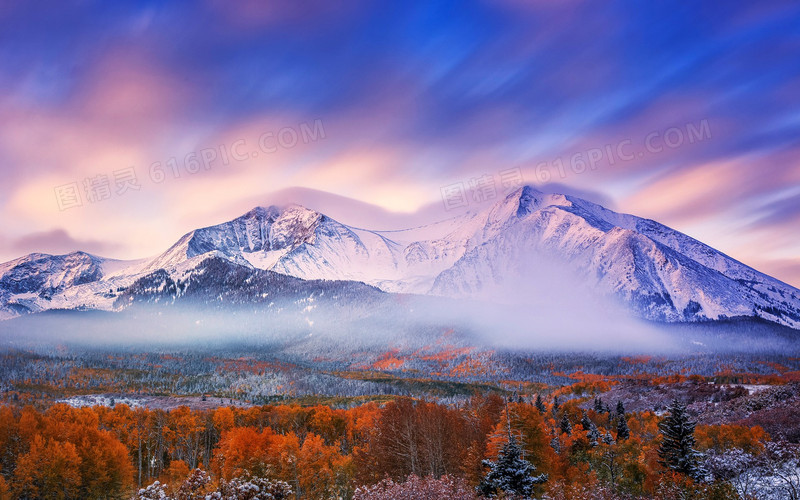 摄影高清合成雪山之巅