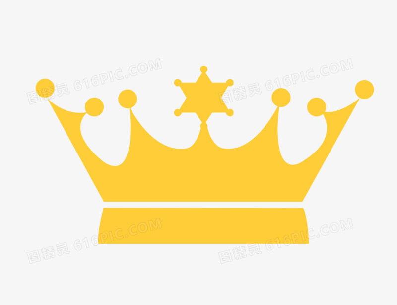 扁平黄色皇冠免抠元素