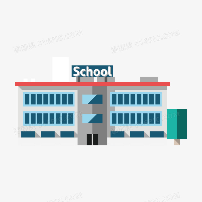 矢量学校建筑物免抠元素