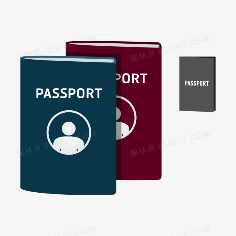 矢量卡通护照本免抠元素