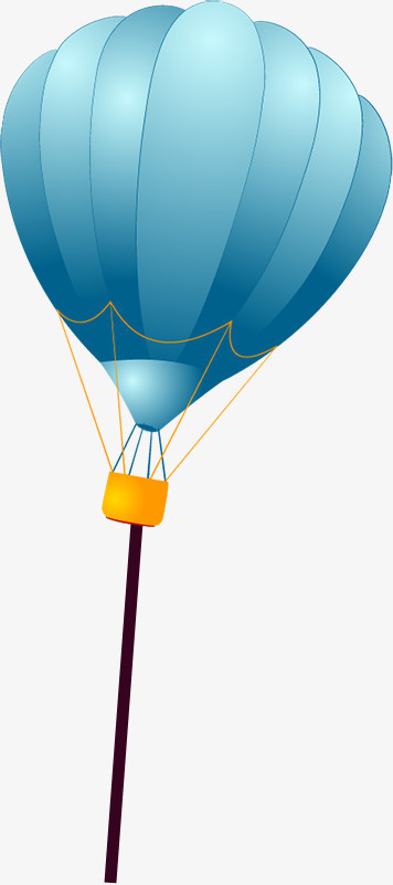 蓝色卡通热气球设计