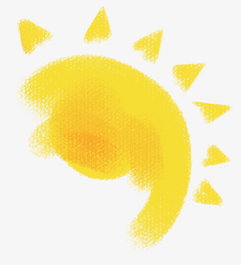 卡通手绘黄色太阳