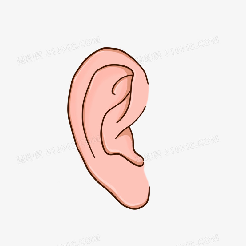 手绘卡通保护耳朵免抠元素