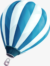 蓝色飞翔卡通热气球设计