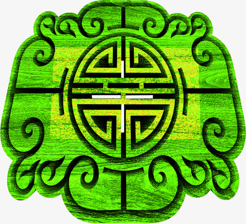绿色艺术中式装饰花纹