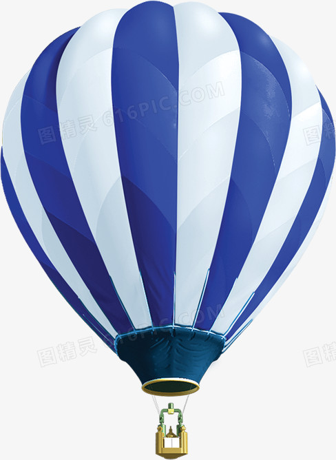 蓝色卡通条纹热气球装饰