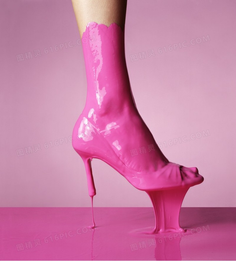 粉色高跟鞋油漆腿海报