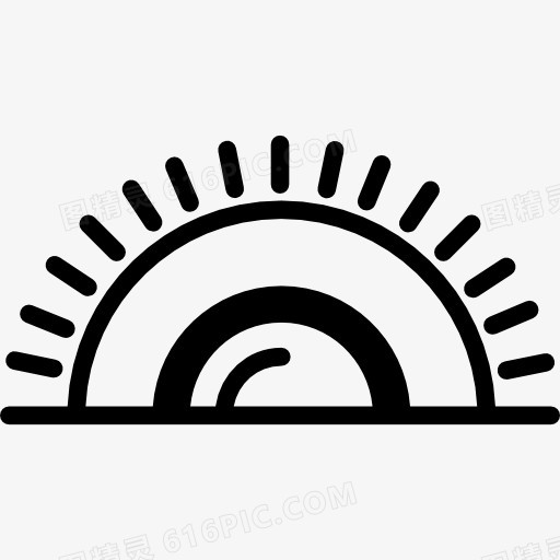 太阳在日出或日落图标