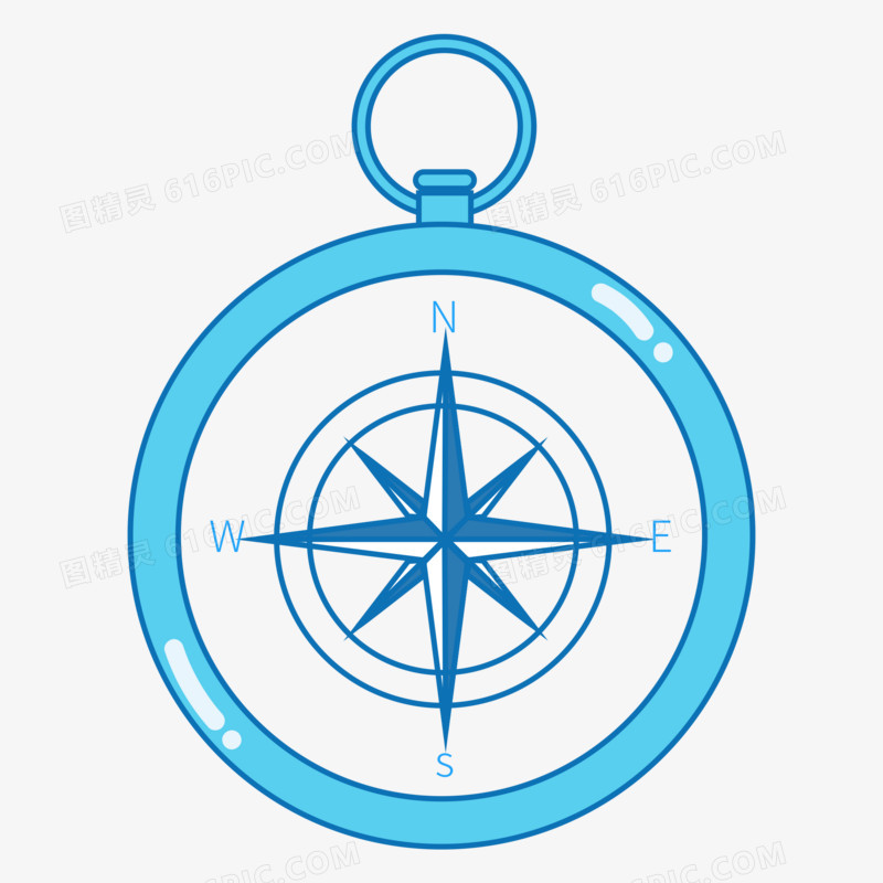 卡通手绘航海指南针图标矢量元素