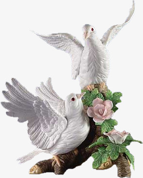高清摄影白鸽雕像